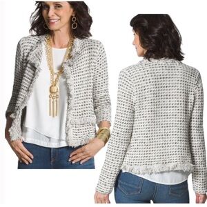 Chico’s Size XL/16 Structured Fringe Ara Cardigan